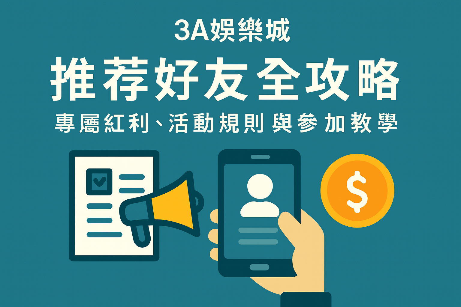 3A娛樂城推薦好友活動與紅利示意圖