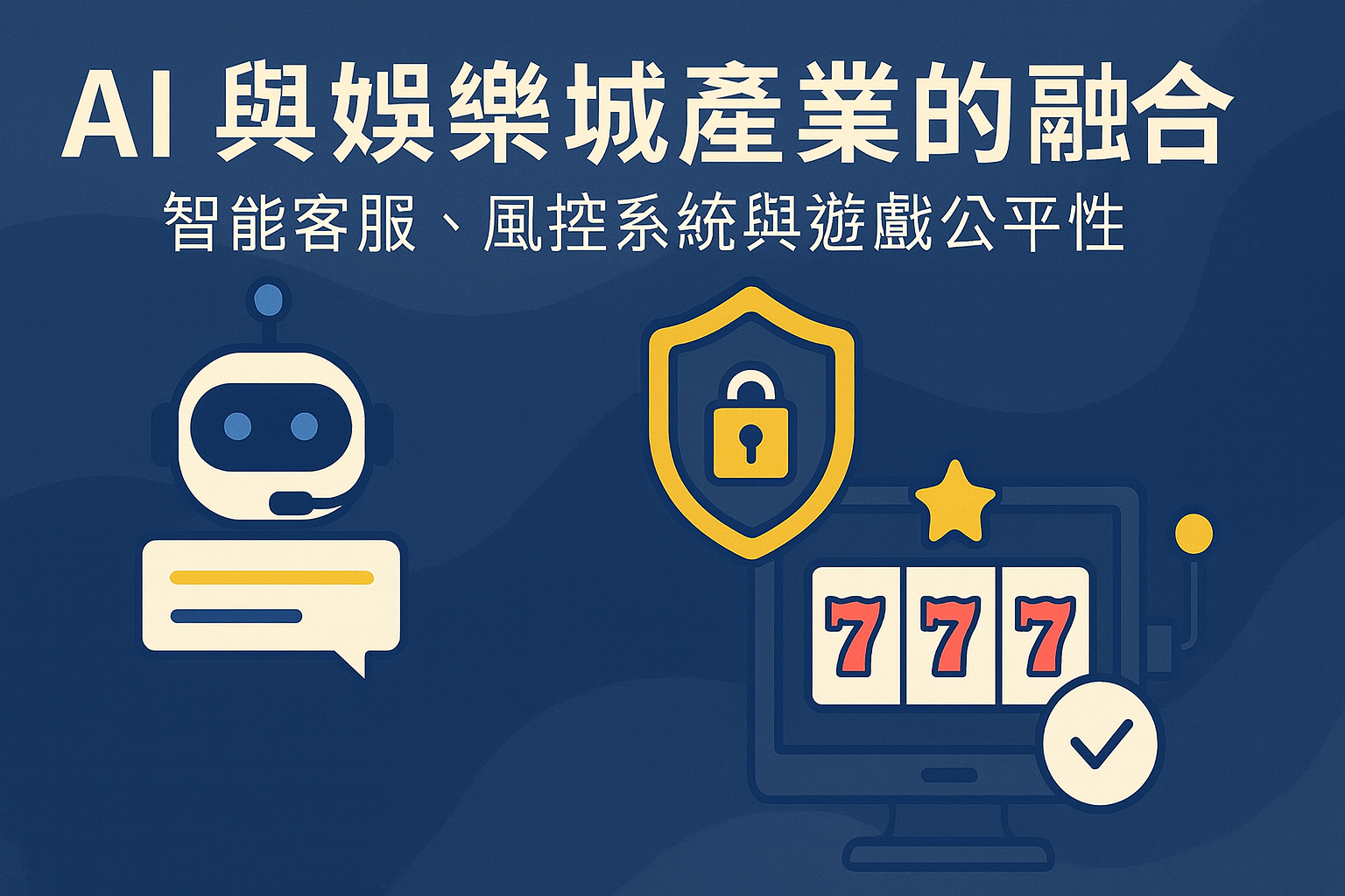 AI 技術與娛樂城產業融合的示意圖