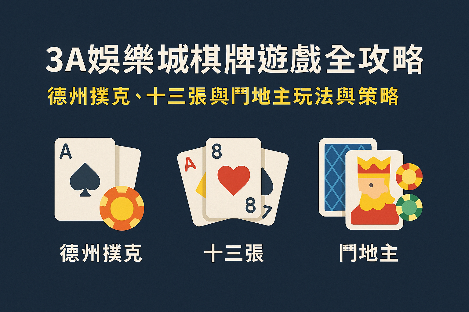 3A娛樂城棋牌遊戲|德州撲克、十三張、鬥地主攻略