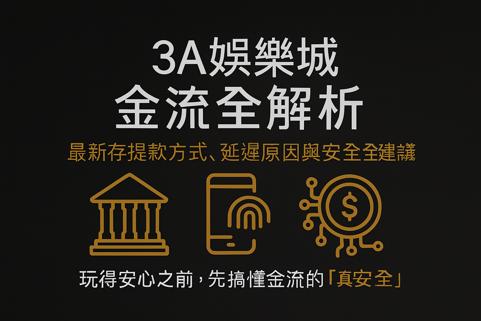 3A娛樂城金流教學：顯示銀行轉帳、電子支付與USDT存提款流程示意圖。