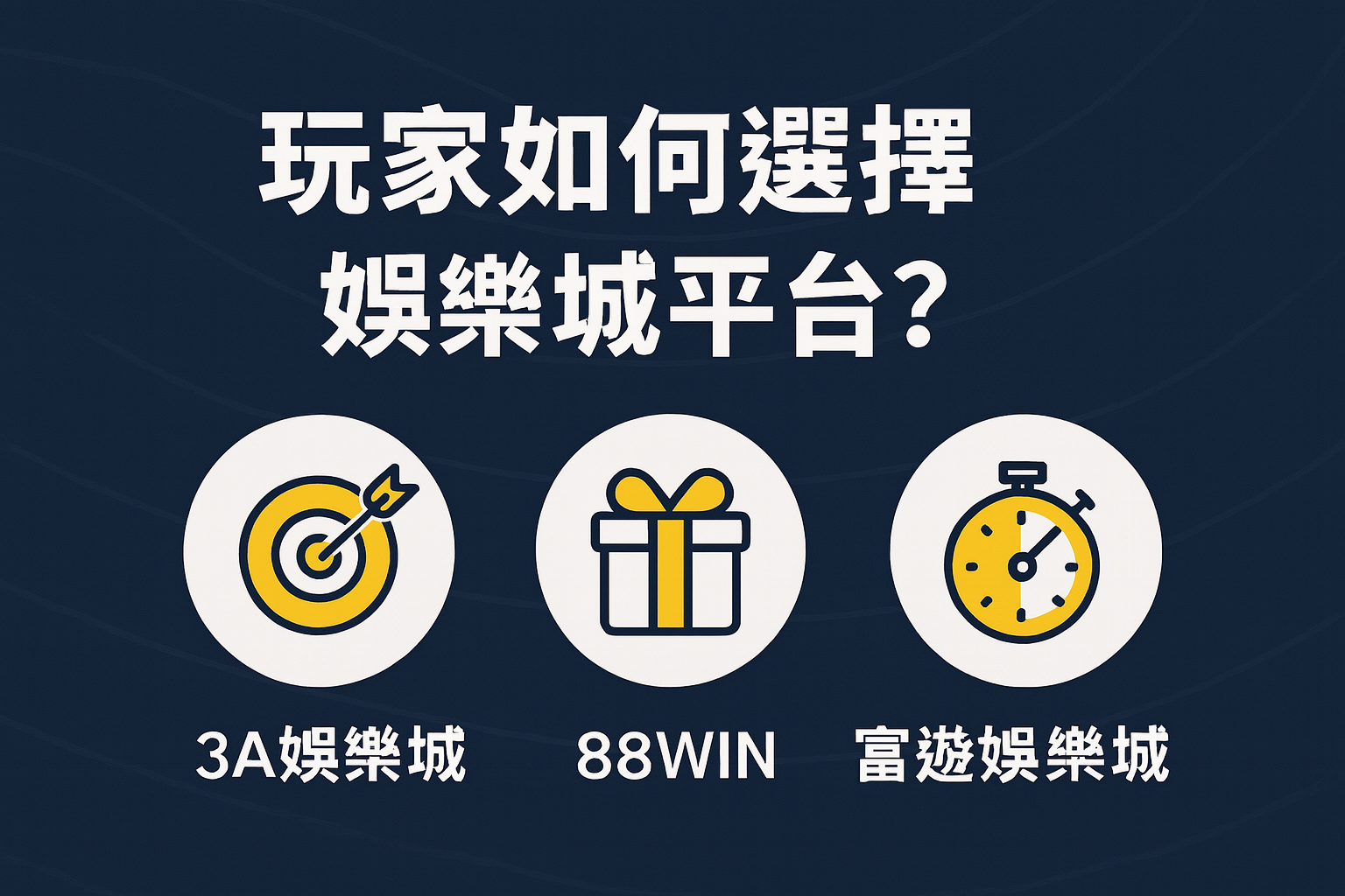 玩家選擇 88WIN、3A娛樂城、富遊娛樂城的比較表格