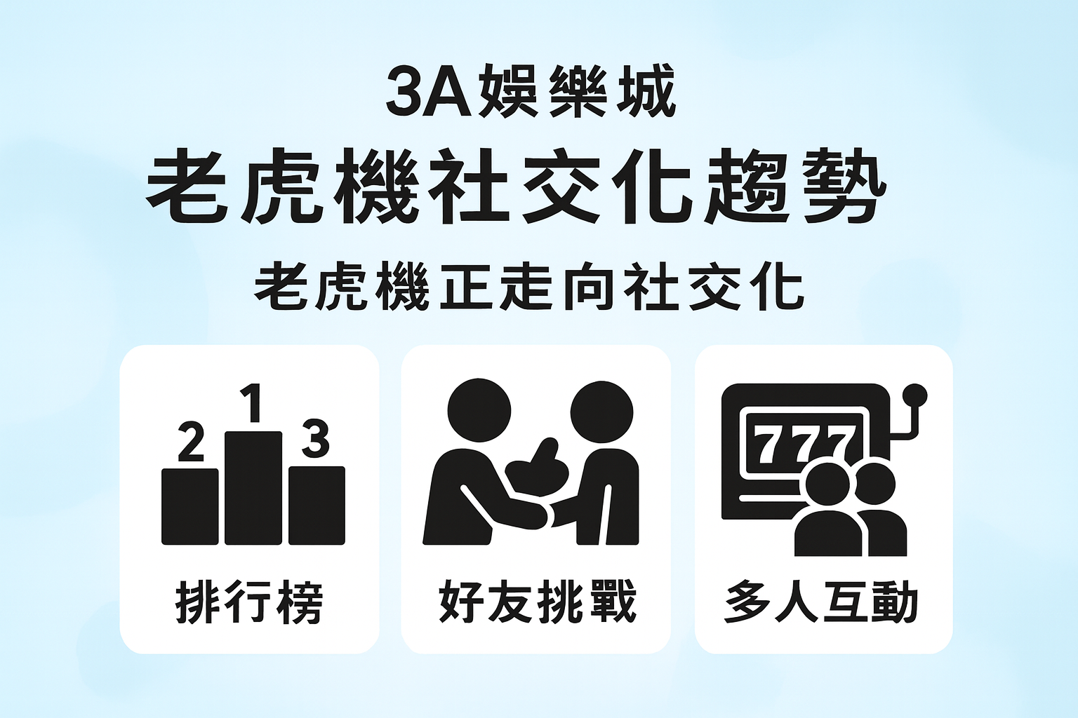 3A娛樂城老虎機社交化與多人互動示意圖