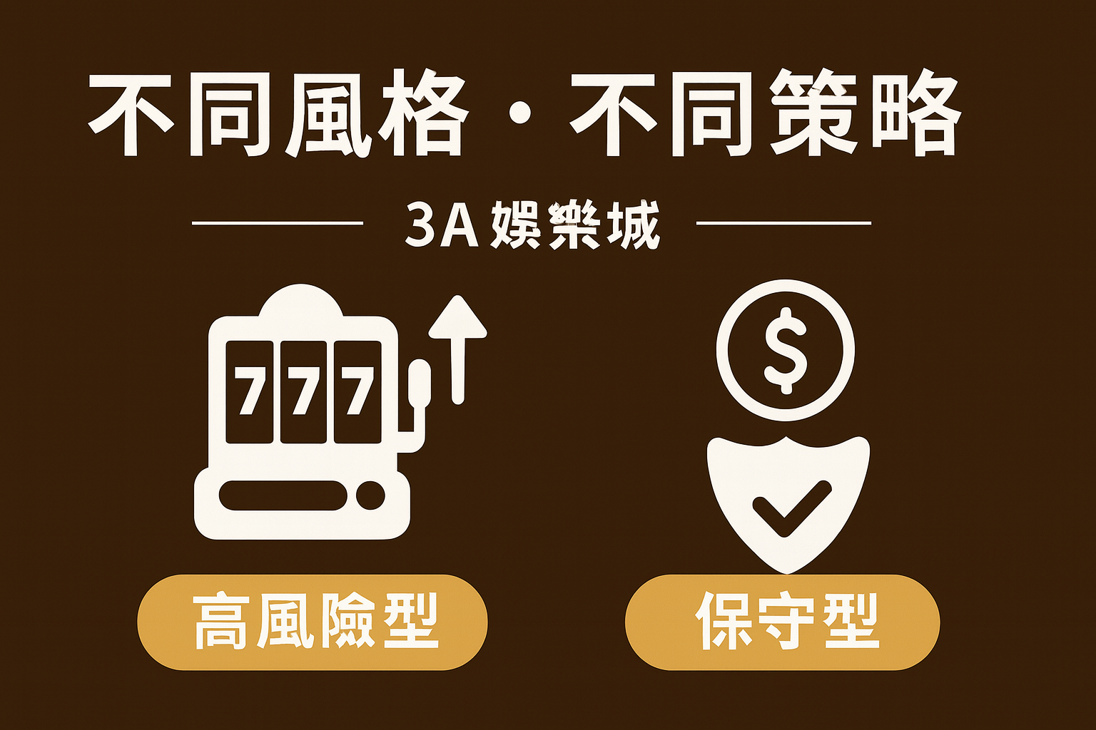 3A娛樂城高風險與保守型策略對比示意圖