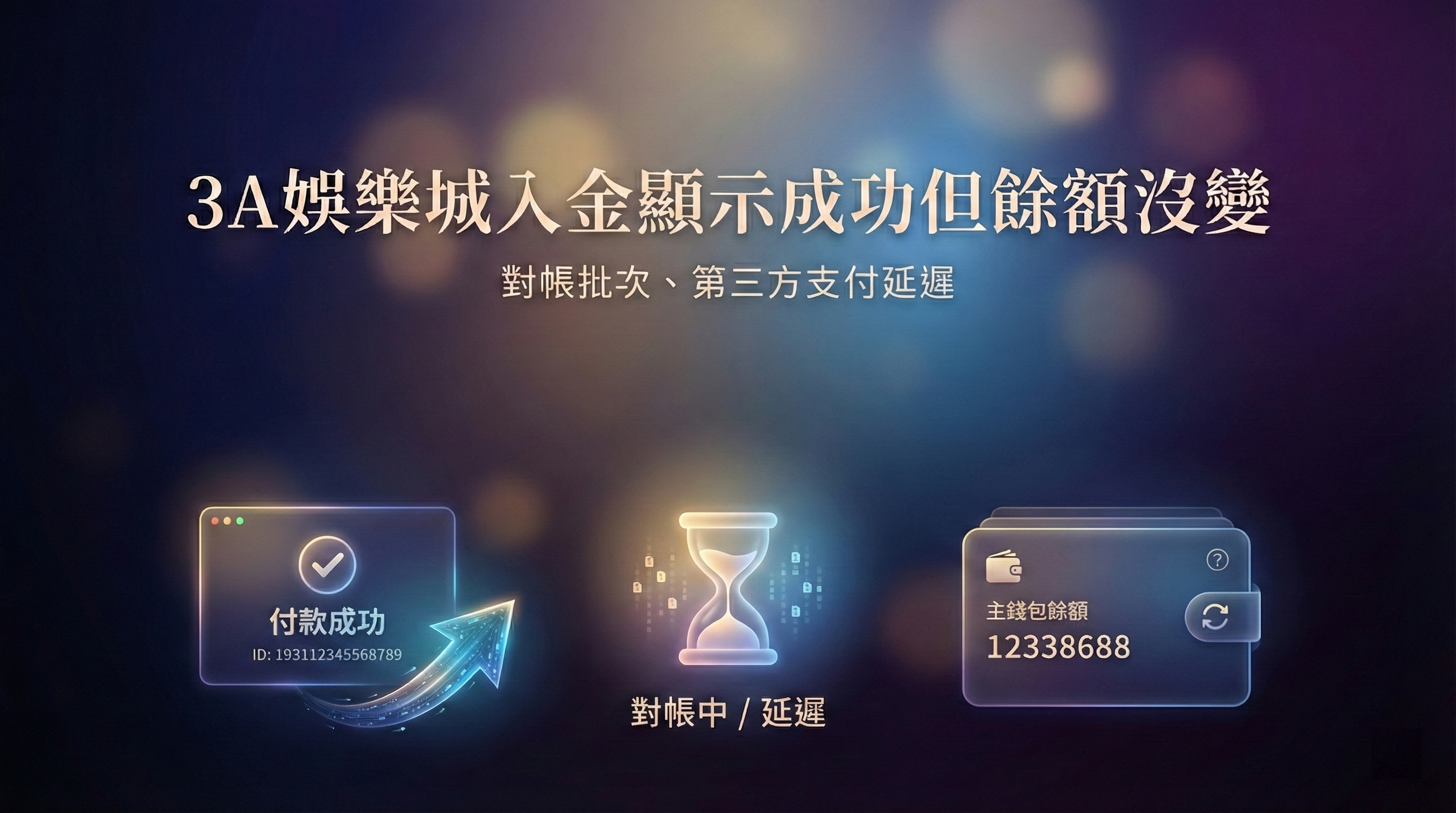 3A娛樂城入金成功但餘額沒變排解：圖解第三方支付延遲與系統對帳批次造成的時間差