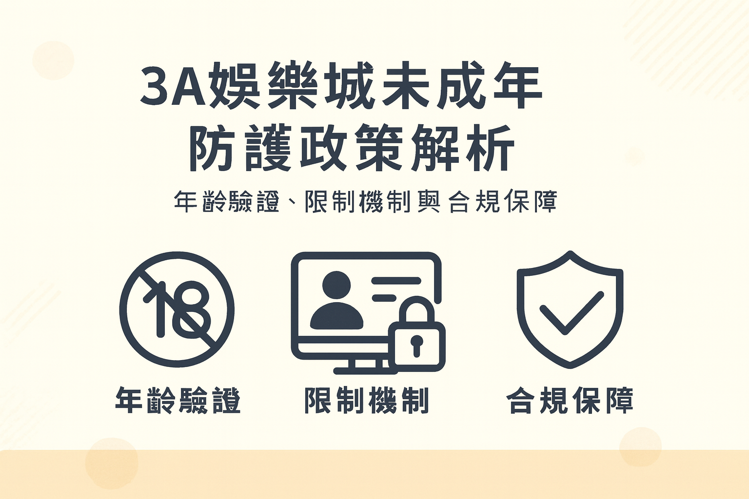 3A娛樂城未成年防護與年齡驗證示意圖